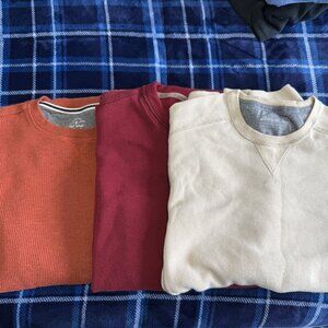 3 Waffle Texture Long sleeve Shirts
